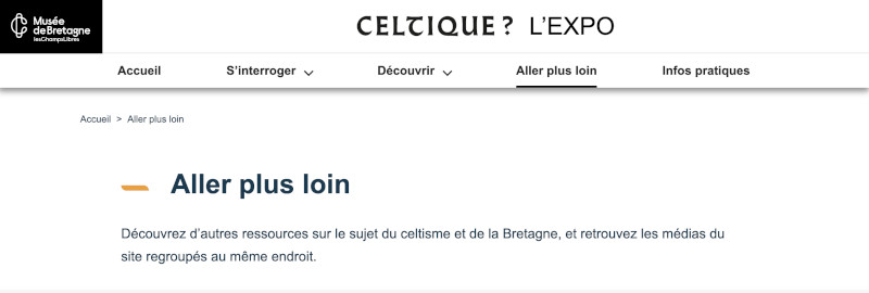 Titre du site utilisant une typographie celtique