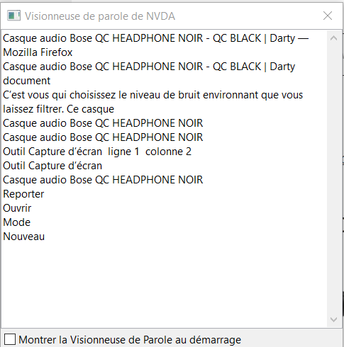 Démonstration de la visionneuse de parole sur une page de site e-commerce pour un casque audio